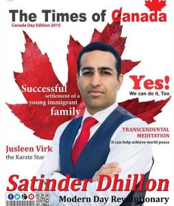 The Times of Canada Cover Canada Day Special Edition Satinder Dhillon